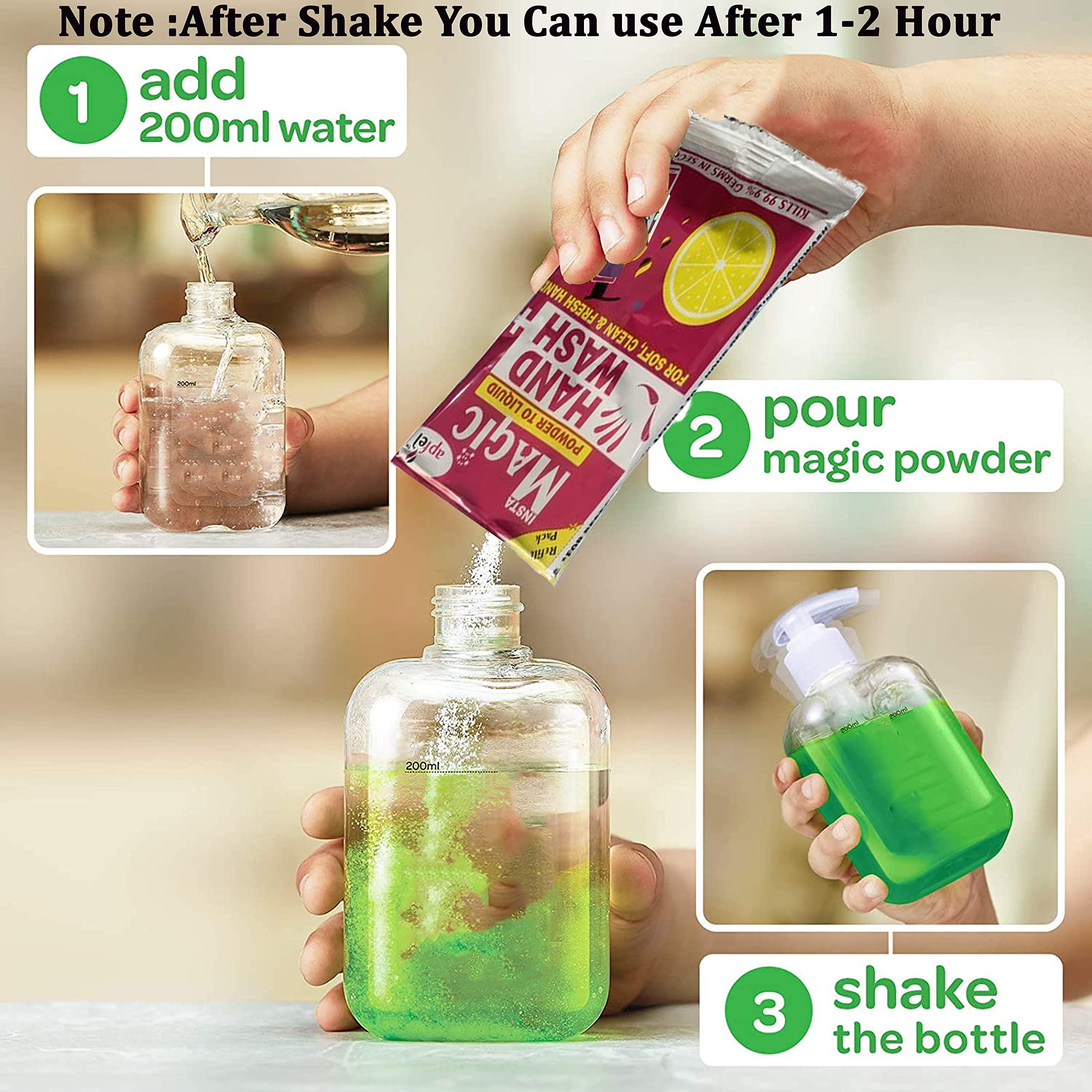 apfel Apfel Insta Magic Hand Wash Powder - 20-Pcs Rose Scented - 100% Stronger Germ Protection for On-the-Go Hygiene (180g, Makes 4 Litres)