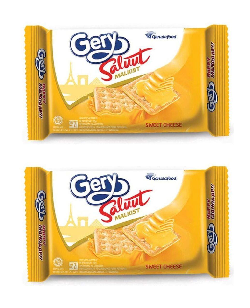 Gery Gery Saluut Malkist Sweet Cheese Cracker Biscuits (Imported),110g (Pack of 2)
