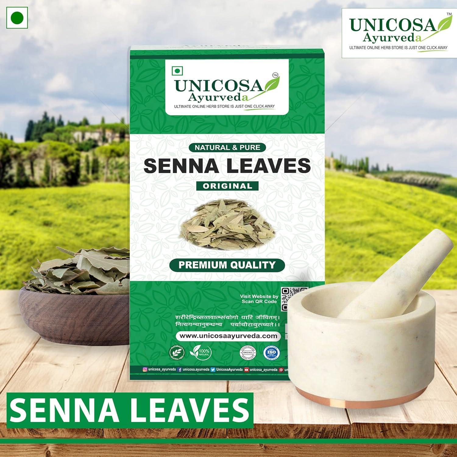 UNICOSA Ayurveda UNICOSA Ayurveda Natural Senna Leaf/Alexandrina/Cassia Angustifolia/Sonamukhi Patta/Sanay Patti, 400gm (200gm*2)