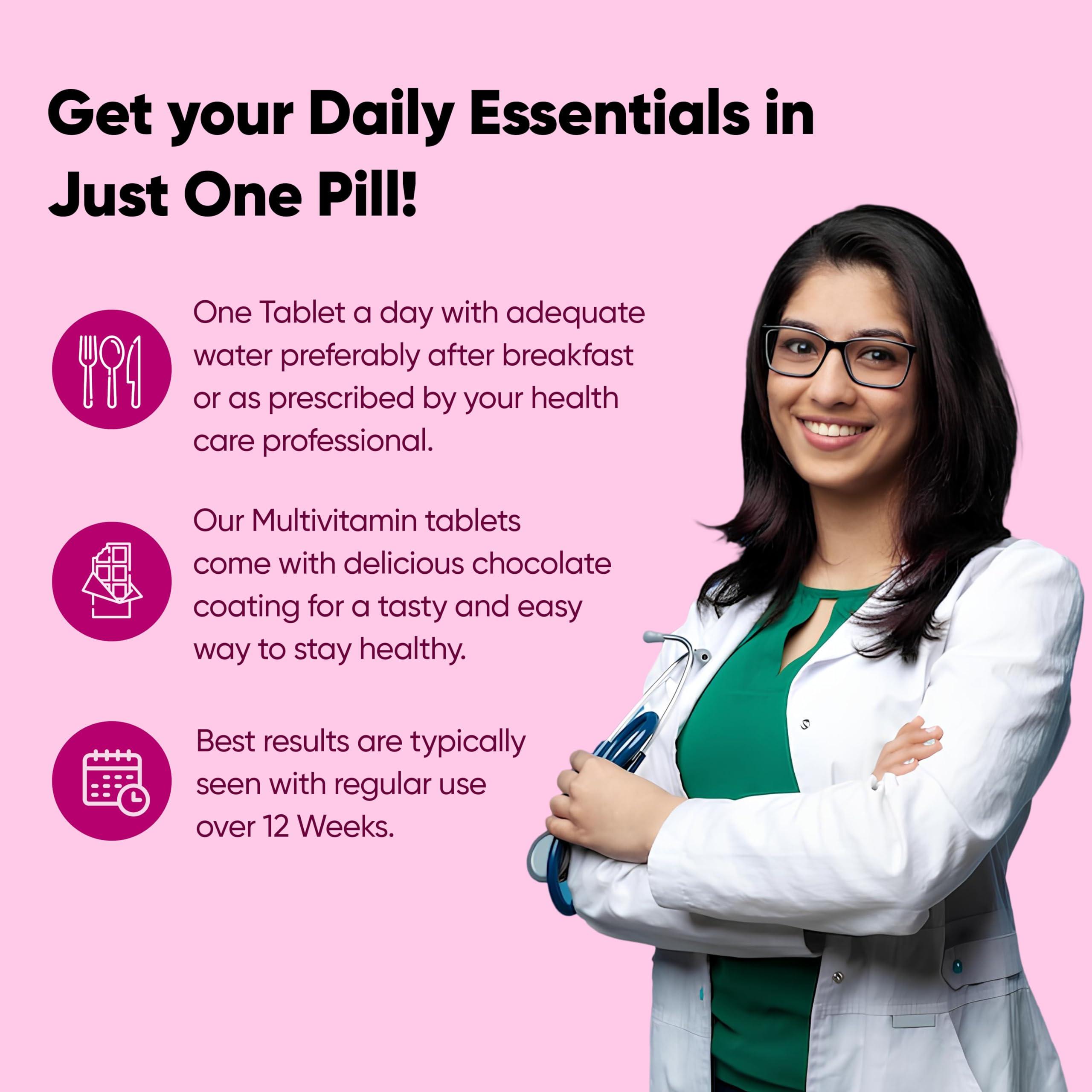 Blubein Blubein Multivitamin Tablet with 37 Vital Ingredients for Men & Women Boosts Stamina,Enhances Immunity & Prevents Malnutrition - 60 Tablets x Pack of 3