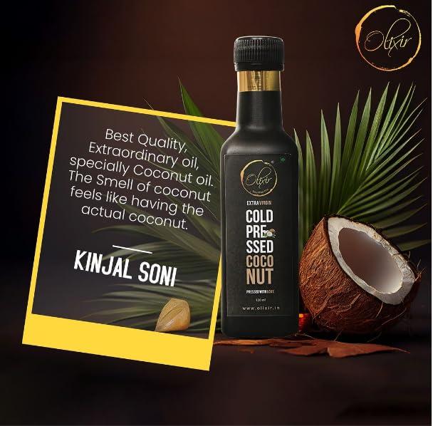 Olixir Olixir Cold Pressed Coconut Oil For Cooking Food, Baby Massage, Oil Pulling, Hair Care And Skin Care 100% Natural Coconut Oil (500 ml)
