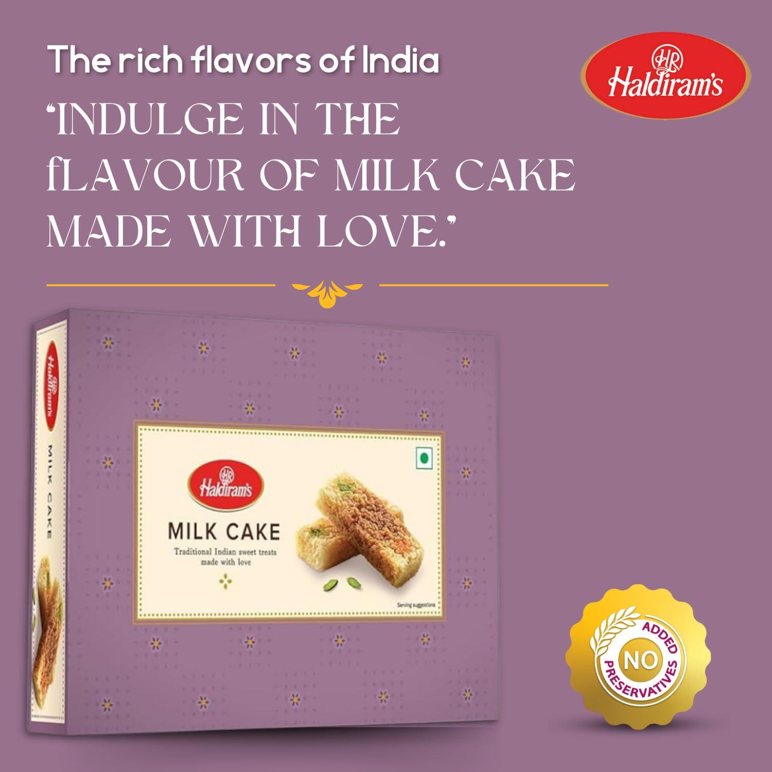 Haldiram’s Haldiram\'s Milk Cake 200 g x 2 | Rich And Creamy | Premium Handcrafted Traditional Sweets | Great Sweets Gift Pack | Indian Mithai | Milk Cake Sweets | Fresh Doodh Sweet | Festival Indian Sweets Box