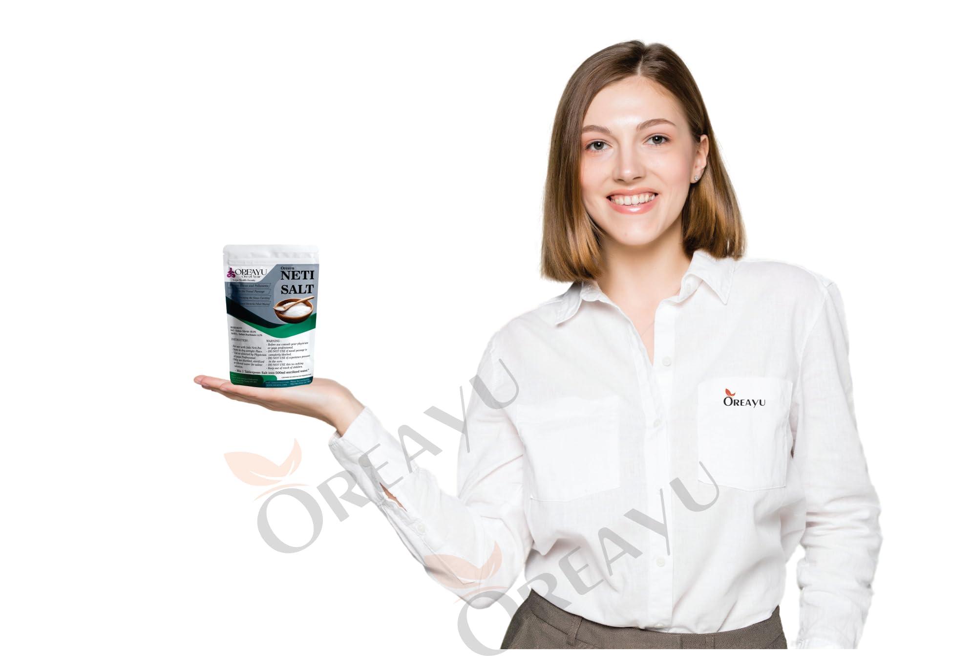 OREAYU OREAYU Neti Salt for Jal Neti with jala neti pot 450g +450g with neti pot