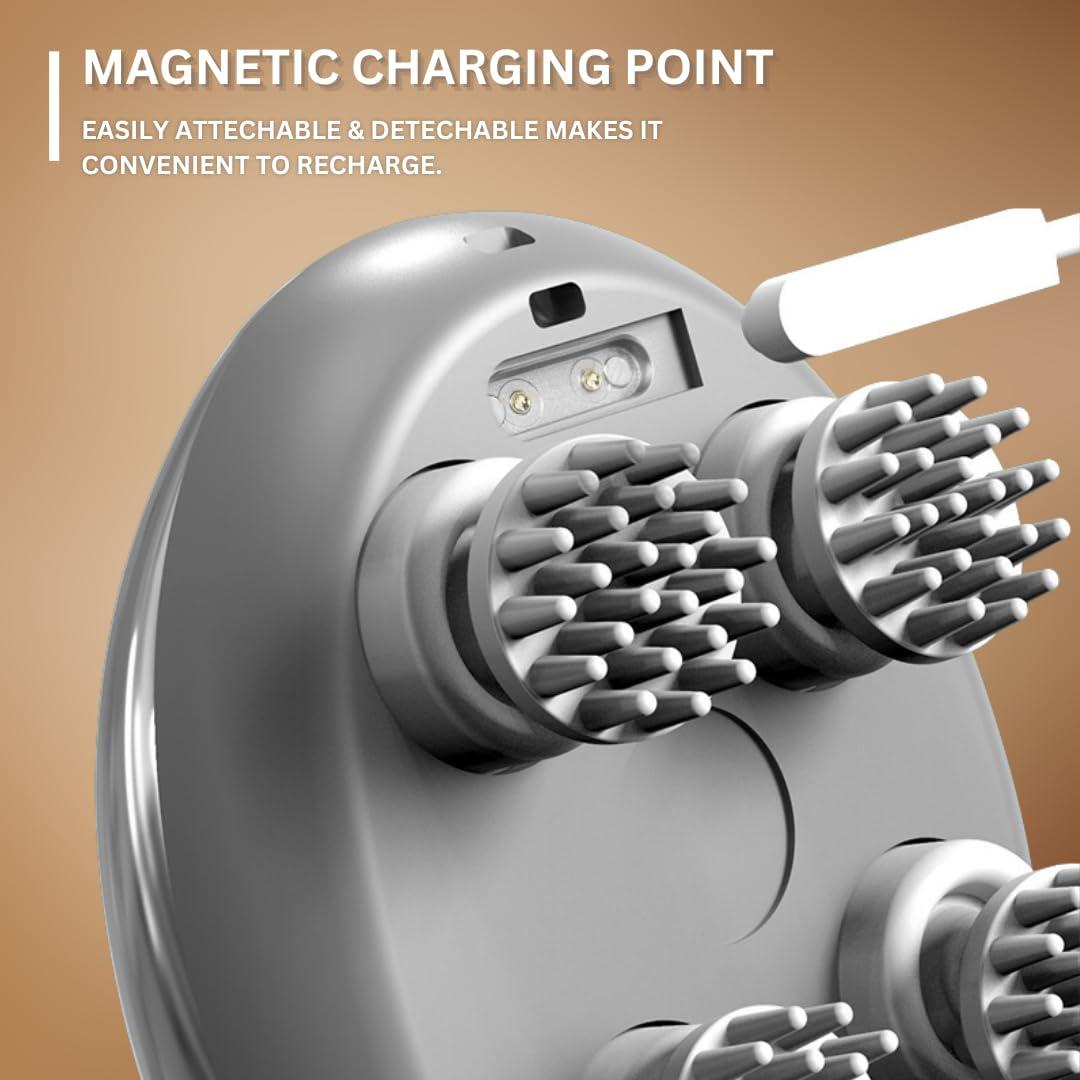 STAR WORK STAR WORK 3 In 1 Electric Scalp Massager | Portable Head Massager Electrical Handheld Head Scratcher for Body Massage, Hair Growth, and Stress Relax (ROSE GOLD)