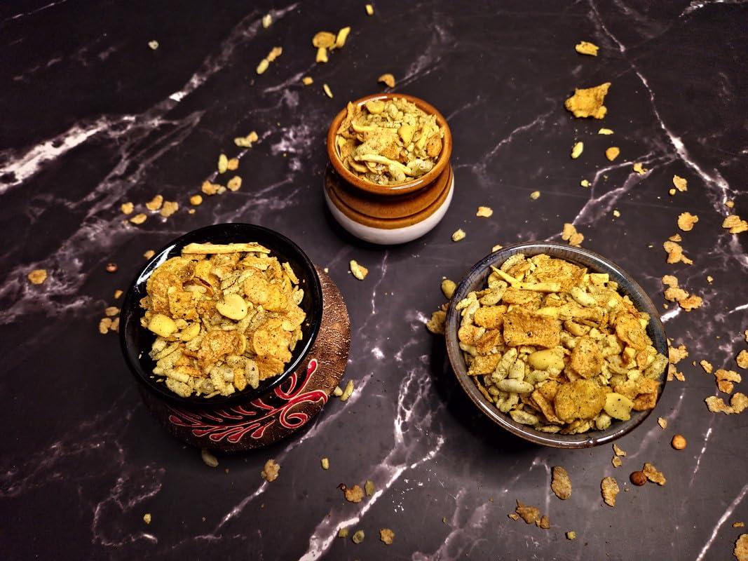 PRags Salty PRags Salty Pudina Trail Mix Healthy crispy cornflakes peanuts rice flakes potato sticks and rice puffs Pudina Trail Mix with Mix Healthy Supersnacks Diet Snacks Munchies 400g (Pack of 2)