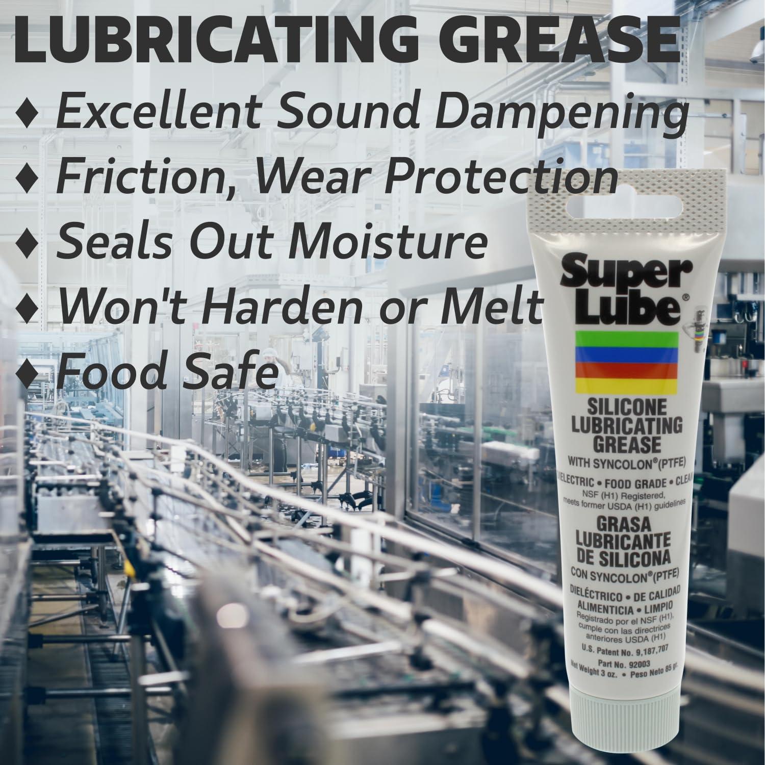 Super Lube Super Lube 92003 Silicone Lubricating Grease with PTFE, 3 oz Tube, Translucent White