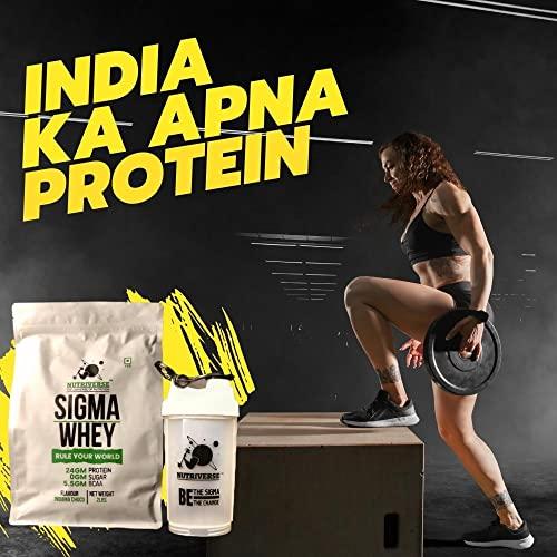 NUTRIVERSE NUTRITION Nutriverse Nutrition Sigma Whey 100% Pure Isolate Whey Protein Blend (2lbs/907 g) with Free 450ml Shaker | Protein Powder for Muscle Support, & Recovery, Vegetarian - Primary Source Whey Isolate