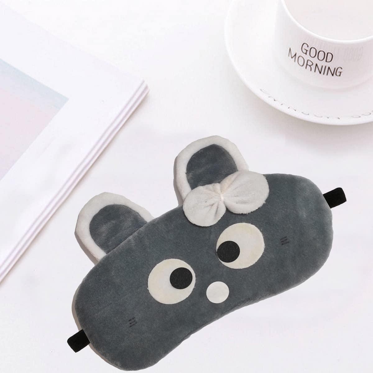 JUZZII JUZZII Soft Velvet Cute Baby Doll Sleeping Eye Mask, Eye Mask for Men Women Girls Kids Boys - ( Grey ) Model-No.51