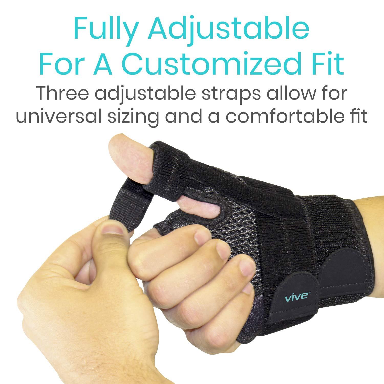 VIVE Arthritis Thumb Splint by Vive - Adjustable Thumb Support With Velcro Straps - Thumb Stabilizer Perfect for Treating Arthritis Sprains Strains Trigger Thumb - Universal Size - Vive Guarantee