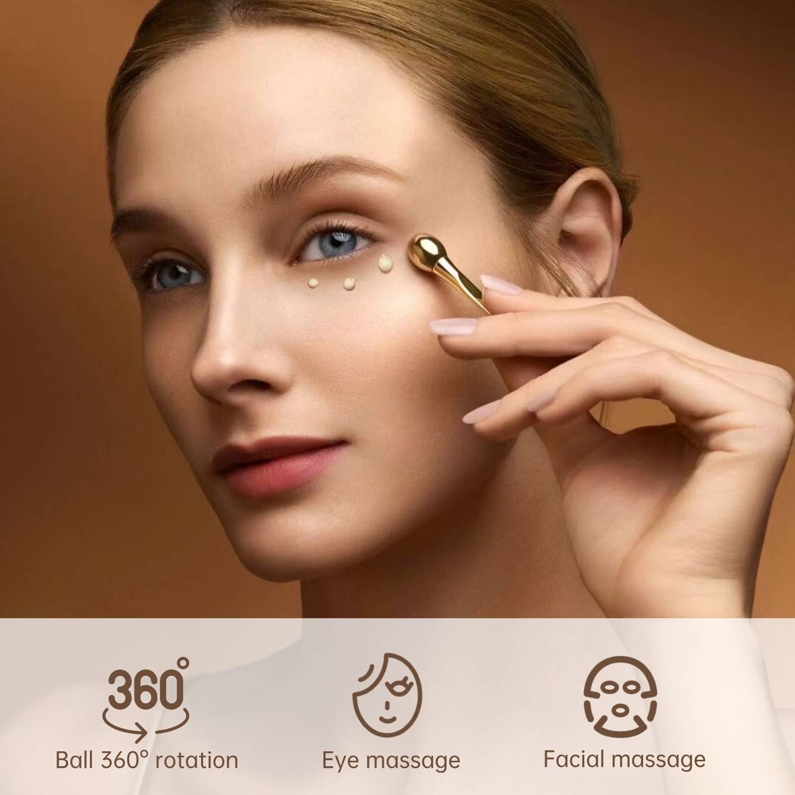 Zudoo Zudoo Metal Eye Cream Applicator, Double Head Eye Serum Roller Massager Stick, Eye Massage Wand Stick for Facial Massage, Facial Skin Care, Reduce Puffiness