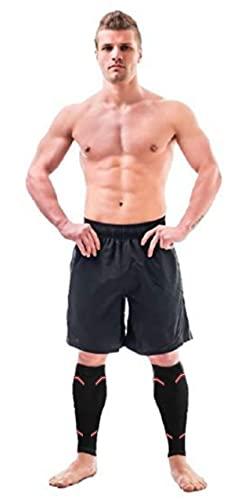 NEVER QUIT NEVER QUIT Calf Brace Shin Splint Compression Lower Leg Wrap Support for Torn Calf Muscle, Strain, Sprain, Pain Relief, Tennis Leg, Injury for Men and Women (Medium, Black)