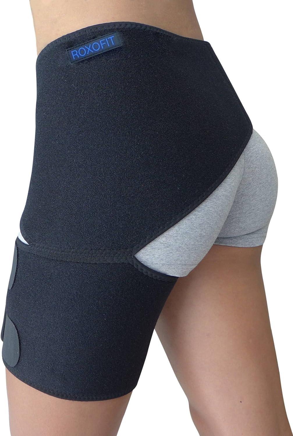 Roxofit Roxofit Groin Support Compression Brace for Hip Flexor Thigh Hamstring SI Sacroiliac Joint Sciatic Nerve Pain Relief. Adjustable Wrap for Men and Women Provides Recovery for Pulled Muscles