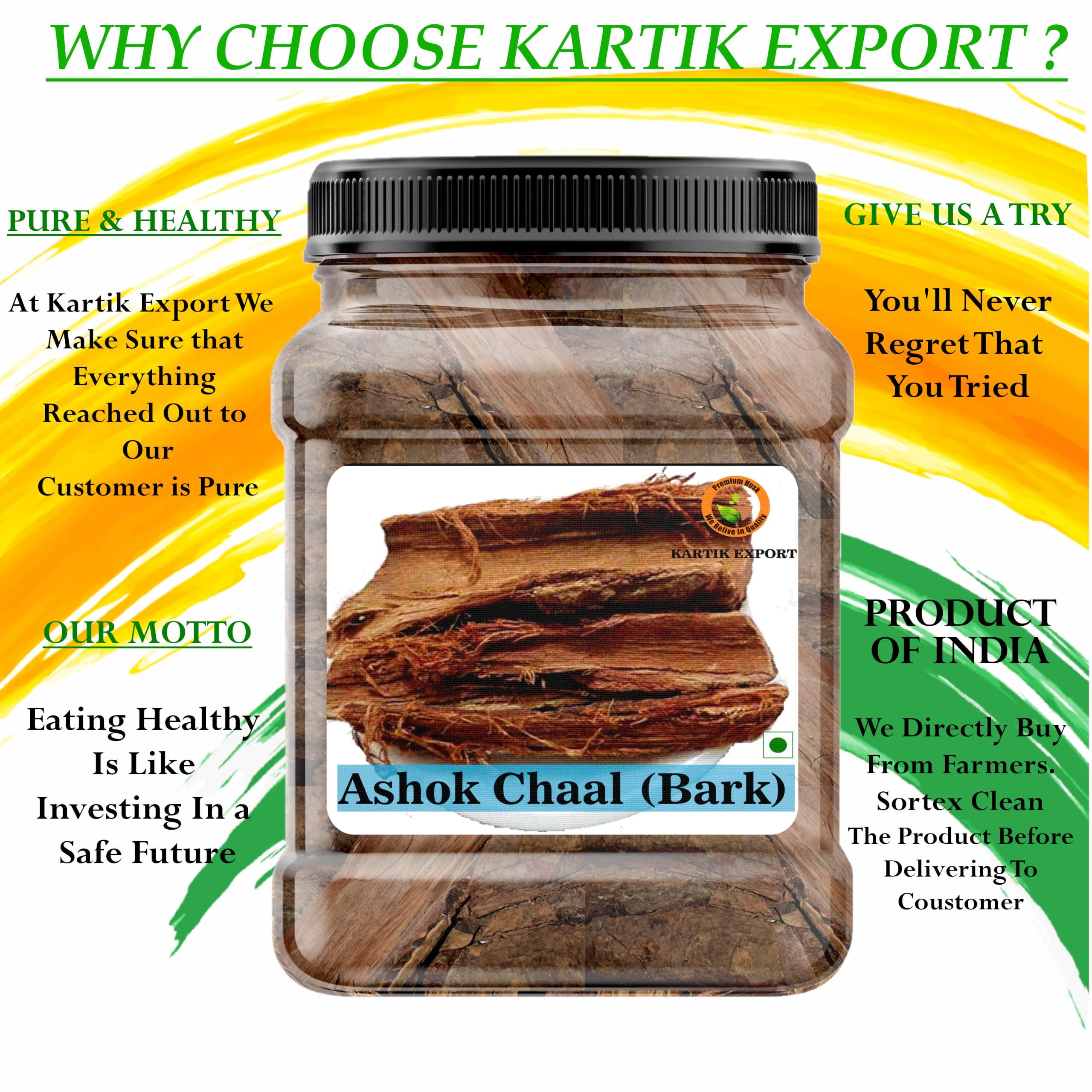 Kartik Export Kartik Export Ashok Chaal - Ashoka Bark - Saraca Ashoka Bark - Ashok Tree Bark - 250 Grams Jar