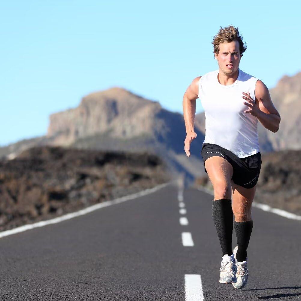 Double Couple 4 Pairs Compression Socks for Men and Women 20-30 mmHg Compression Stockings