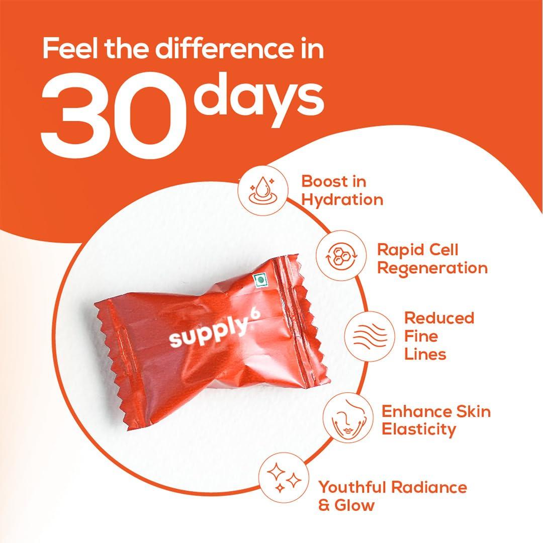 Better Nutrition Supply6 Flawless Skin Collagen Gummies for Women and Men - 120 Gummy Pack | Hyaluronic Acid & Vitamin C Collagen Gummies | Skin Hydration, Glowing Skin, Elasticity & Fine Lines