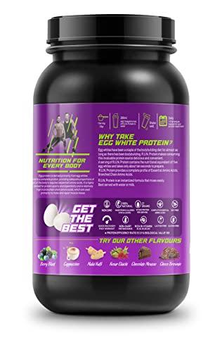 R.U.N-RISE UP NUTRITION R.U.N-RISE UP NUTRITION Egg White Protein Powder for Athletes,Gym & Fitness Enthusiasts |27g Protein & 14g EAA|Lactose, Soy & Gluten Free Egg Albumen Protein Powder for Immunity, Dark Chocolate -1kg