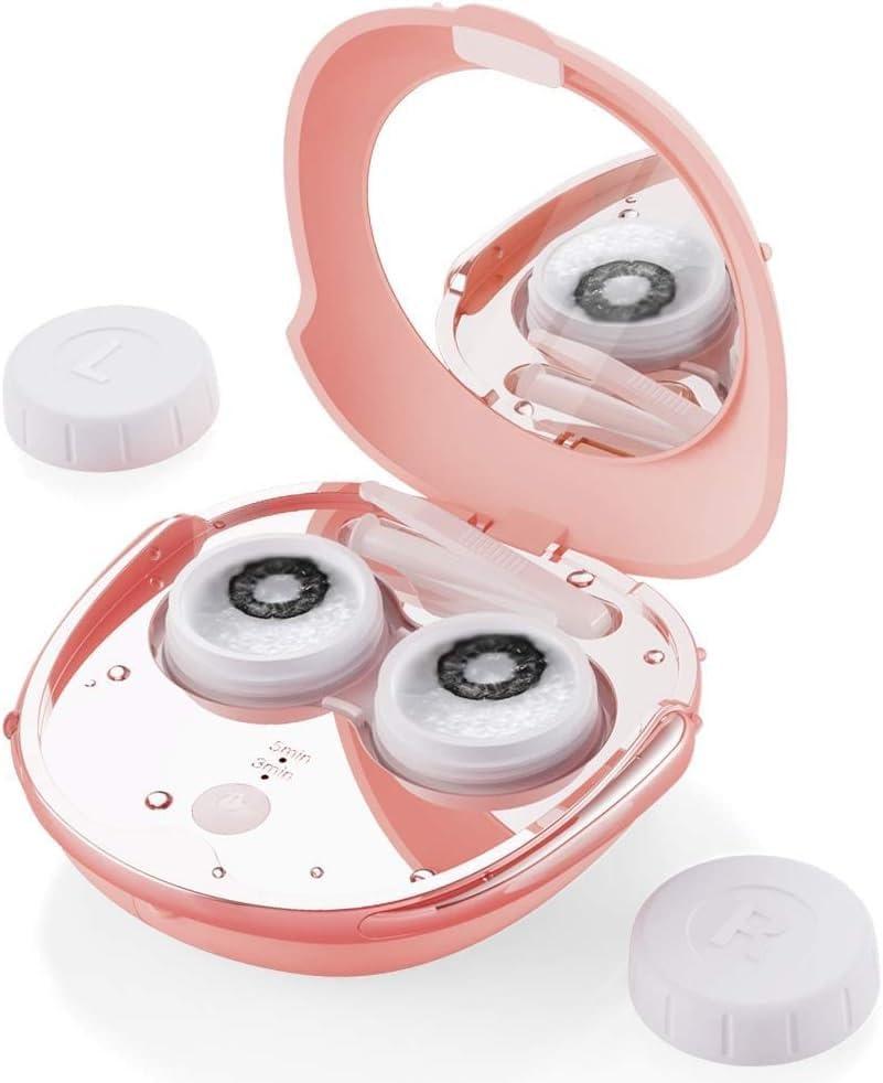 ZURITY ZURITY Portable Ultrasonic Contact Lens Cleaner Machine With USB Charging Cable Automatic Soft/Hard/Contact/Colored Lens Cleaner With Mirror (Pack of 1,Multicolor)