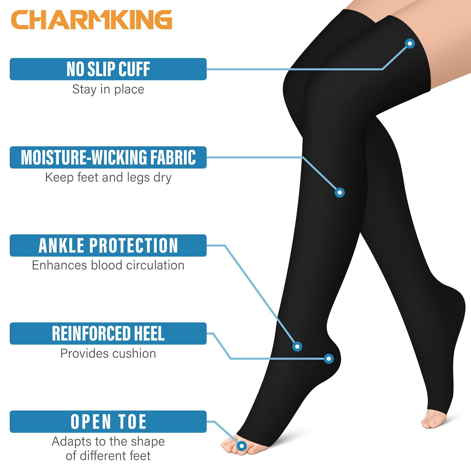 CHARMKING CHARMKING Compression Socks (3 Pairs) - 15-20 mmHg, Athletic Support for Running, Cycling, Travel - Boost Circulation and Performance