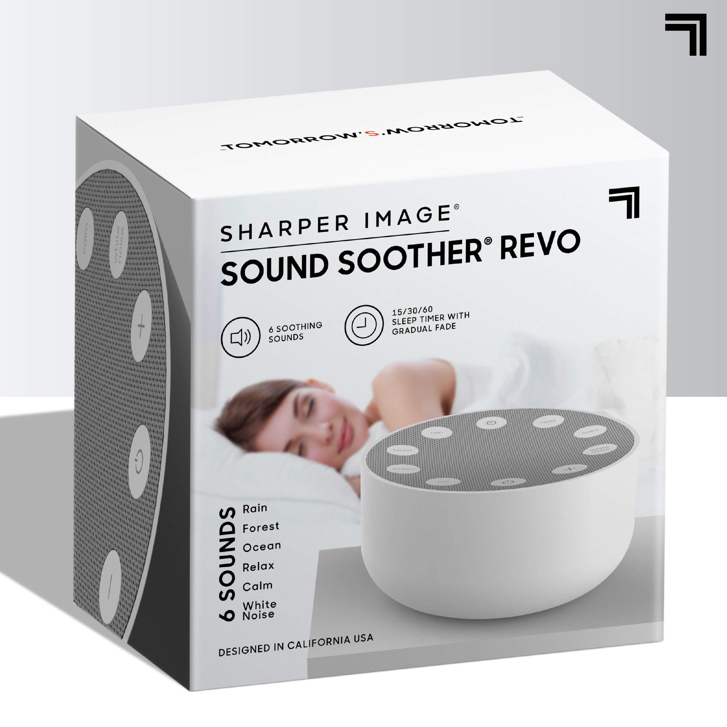 Sharper Image SHARPER IMAGE Sleep Therapy White Noise Machine, Soothing Nature Sounds for Baby Kid Adult, Portable Relaxation Wellness Meditation and Naps, Peaceful Rest Sleep Aid, Holiday Gift