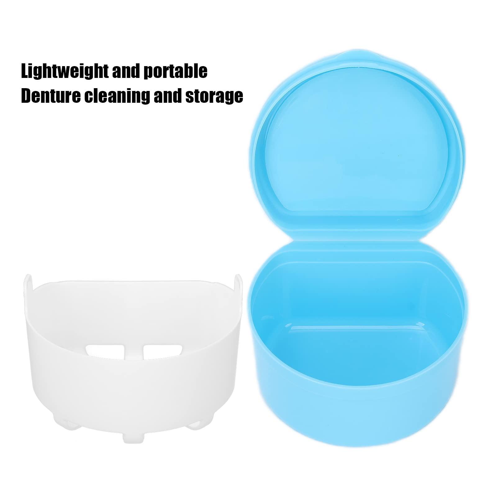 EXCLUZO EXCLUZO Dental Retainer Box, Non Toxic Odorless Lightweight Food Grade Denture Storage Container for Home for Artificial Teeth for Travel(Light blue)