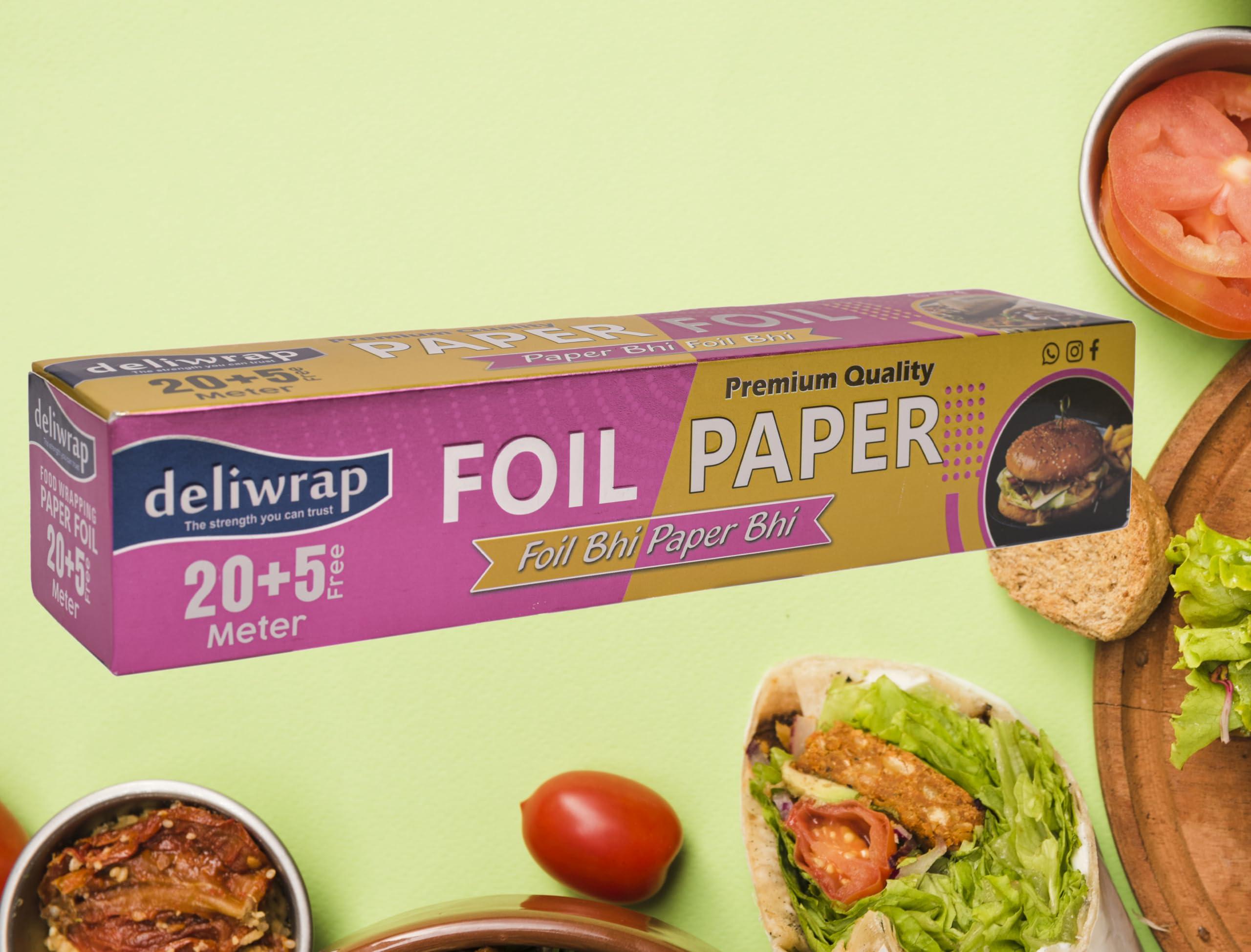 KCOFOIL KCOFOIL 25 Meters Food Wrapping Paper| ISI Certified |Chemical Free Paper for Food |Parchment Paper for Food Wrapping | Non-Stick Wrapping Paper| Foil Paper for Wrapping & Oil Absorption | Pack of 1