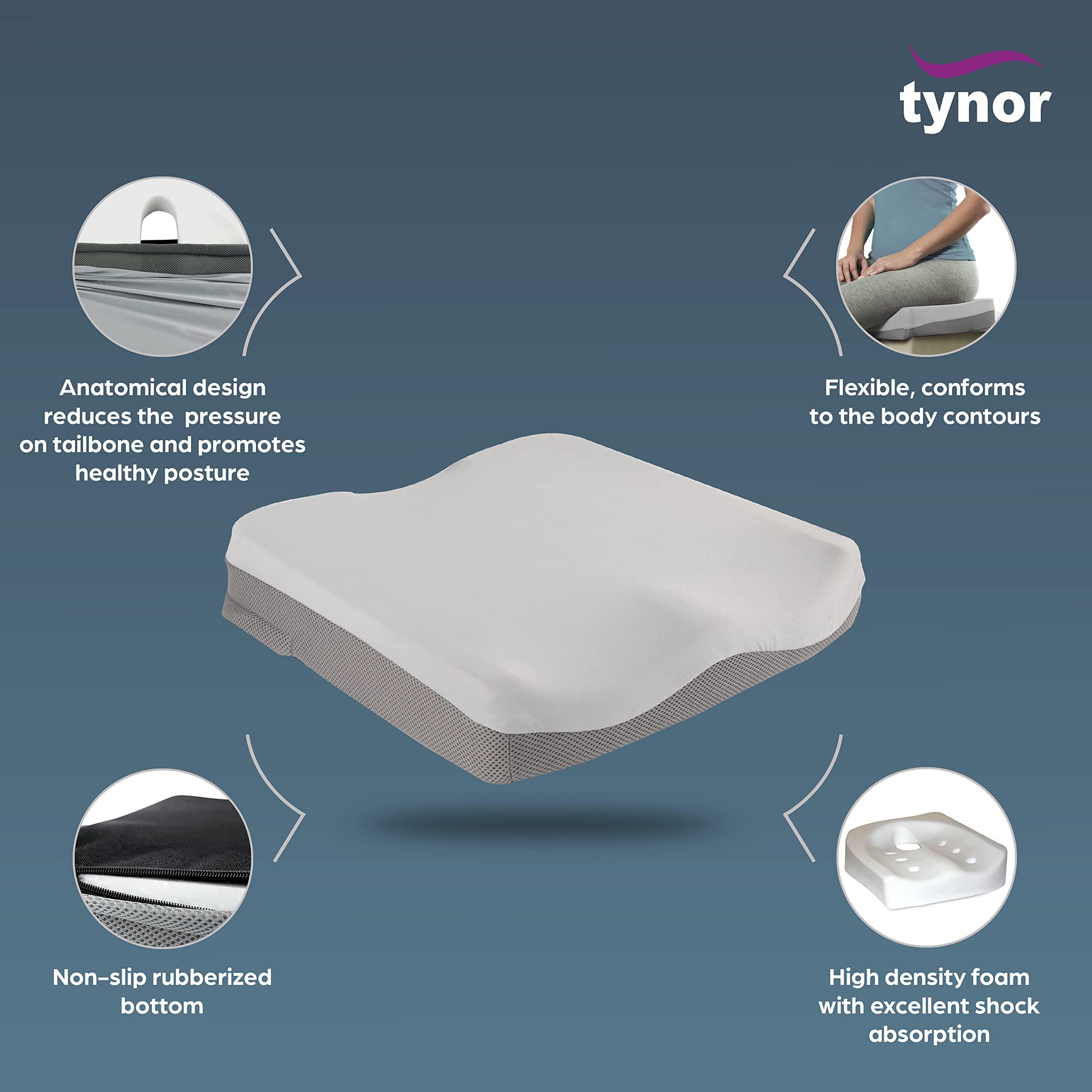 TYNOR TYNOR Coccyx Cushion Seat, Grey, Universal Size, 1 Unit Lumbo Back Rest Urbane, Grey, Universal Size, 1 Unit