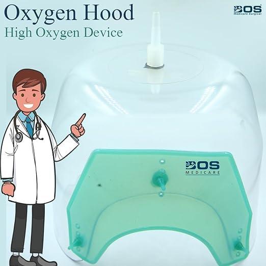 HCG Health Cure Generation HCG Health Cure Generation Oxygen Hood For Children & New Born Baby || Adjustable Neck Silicon Part To Check Oxygen Supply (Pack of 1 Green & white)