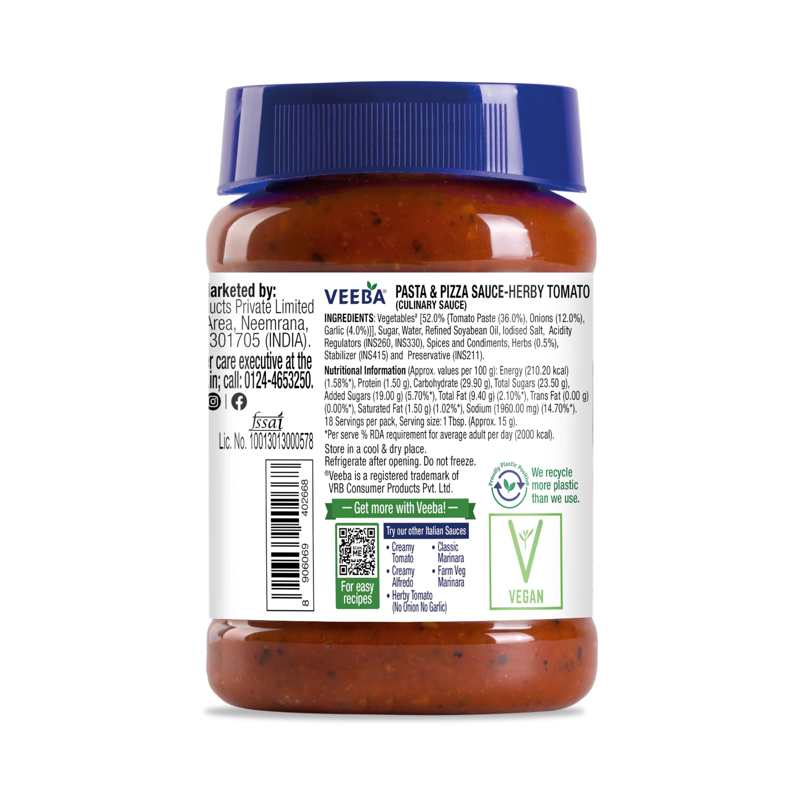 VEEBA Veeba Pasta-Pizza Sauce,525g & Mint Mayonnaise Pet Bottle,300g - Pack of 2