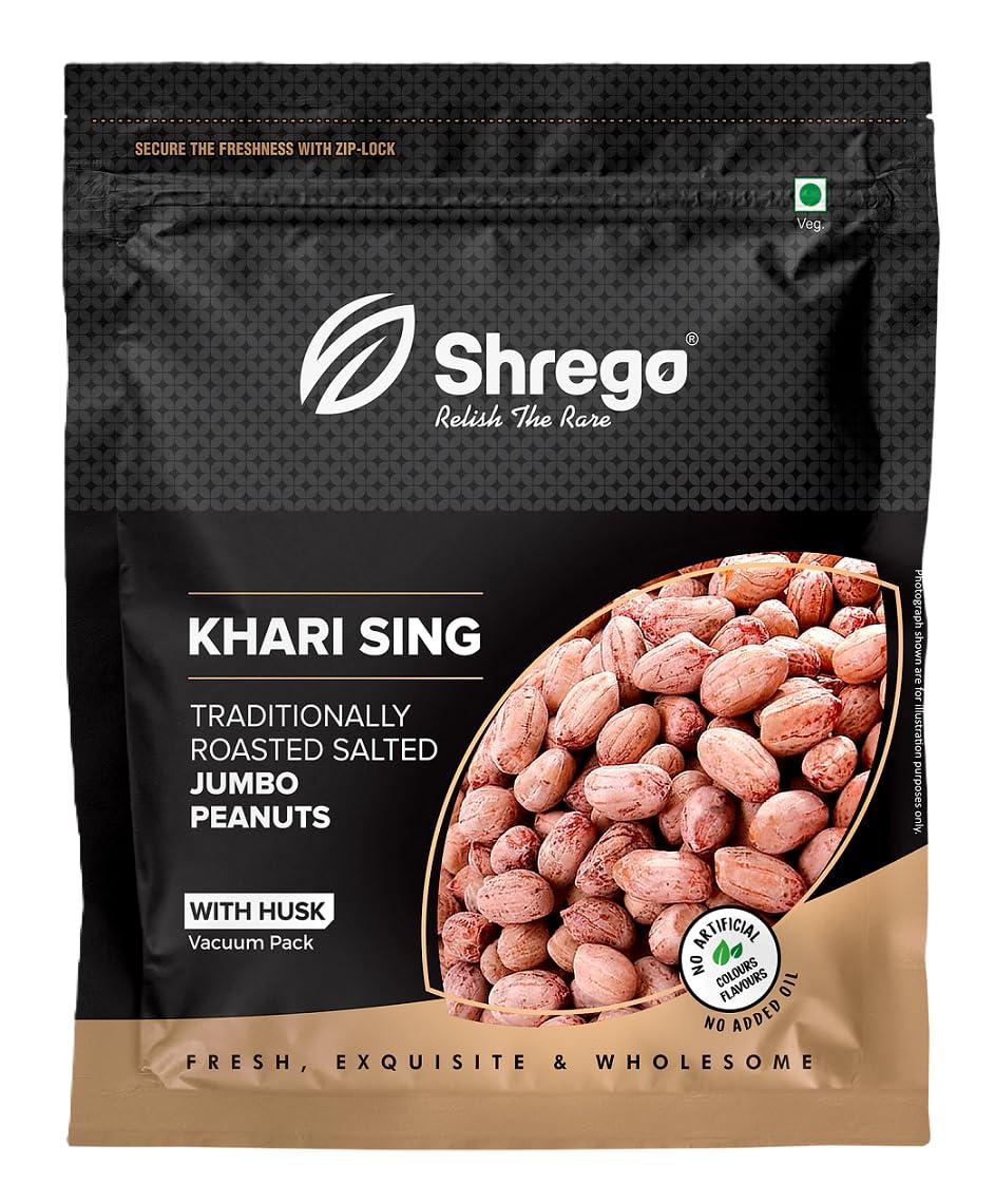 SHREGO SHREGO Peanut Plus Khari Sing Traditionally Roasted Salted Jumbo Peanuts, Snack and Namkeen (1080 Grams)