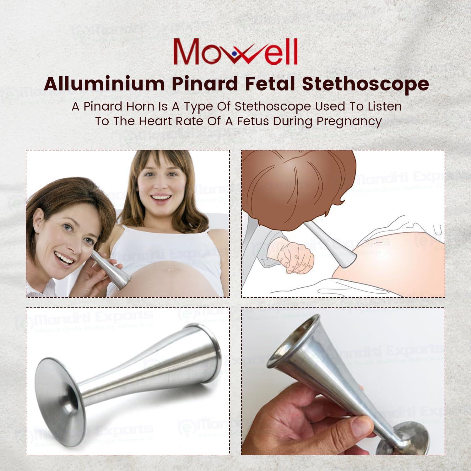 Mowell Mowell Fetoscope Foetal Pinard Plastic Stethoscope/Pinard Aluminium Stethoscope Gyna Instrument (silver)