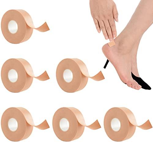 Jokupey 6Rolls Blister Tape Toe Tape Foot Blister Protection Heel Blister Protection for Hiking, High Heel Heel Protection Pad Sheet