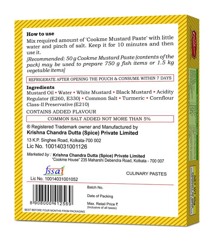 Cookme Cookme Mustard Paste 350g (7 Pkt of 50g each)