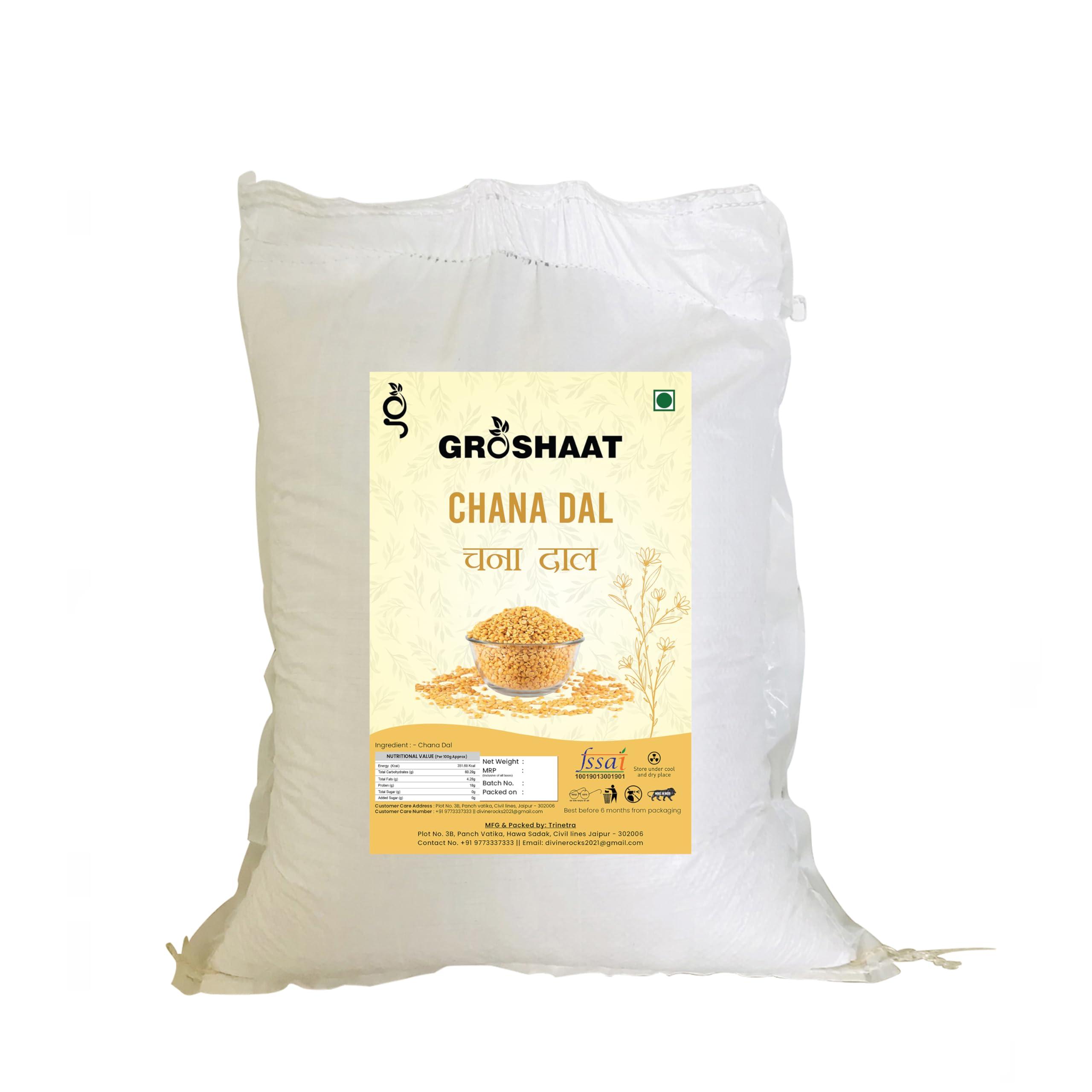 Groshaat Groshaat Chana Dal Split ( Brown Chikpeas Split) - 2Kg (Pack of 1)