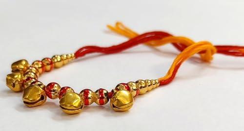 Velour Shoppe kanjak Gifts for Girls Pack of 12 - Moli Thread with Sweet Ghunghrus and Roli Chawal Cute Glass Bottle Pack