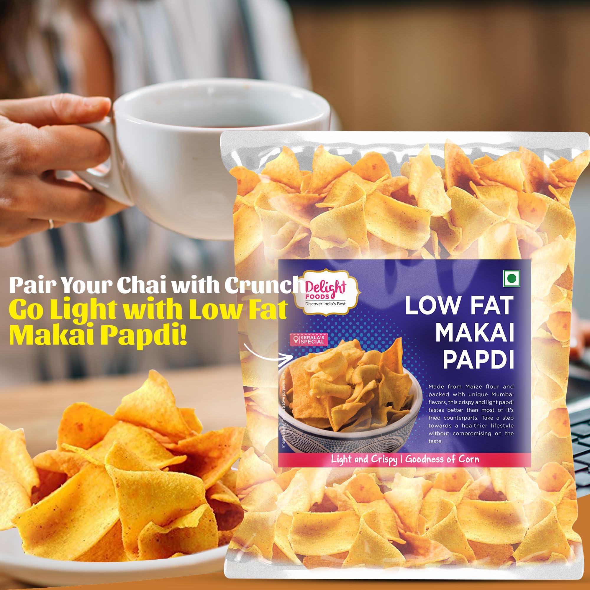 Delight Foods Delight Foods Low Fat Makai Papdi - Healthy Snacks (300g)