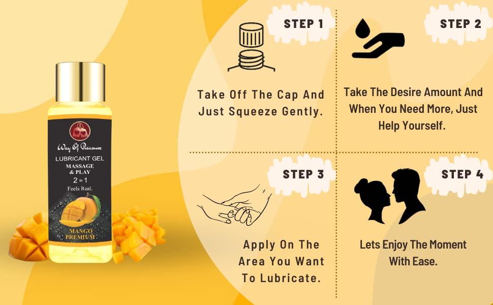 Way Of Pleasure Way Of Pleasure Lube Flavoured Lubricant Gel Water Based Lube Mango Premium Flavor Pack (3)