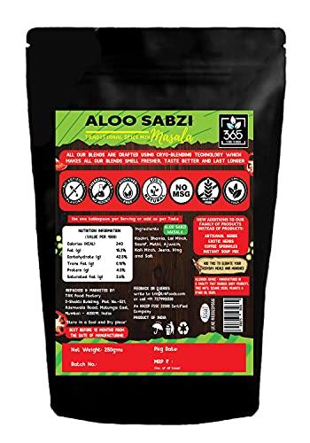 365 STORE TO DOOR 365 STORE TO DOOR Indian Spice – Aloo sabji Masala, 250 gm. | Homemade Powdered | for Healthy Cooking | Ready to use | All Seasonings Spices | Pure & Hygiene | Spice Mix – Pack of 1
