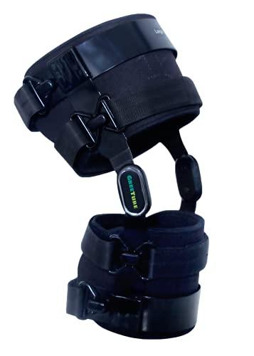 GREETURE GREETURE Off Loader Knee Brace/Knee Support/Metal hinged Knee Brace for knee pain (Black) (For Single Leg, Large)
