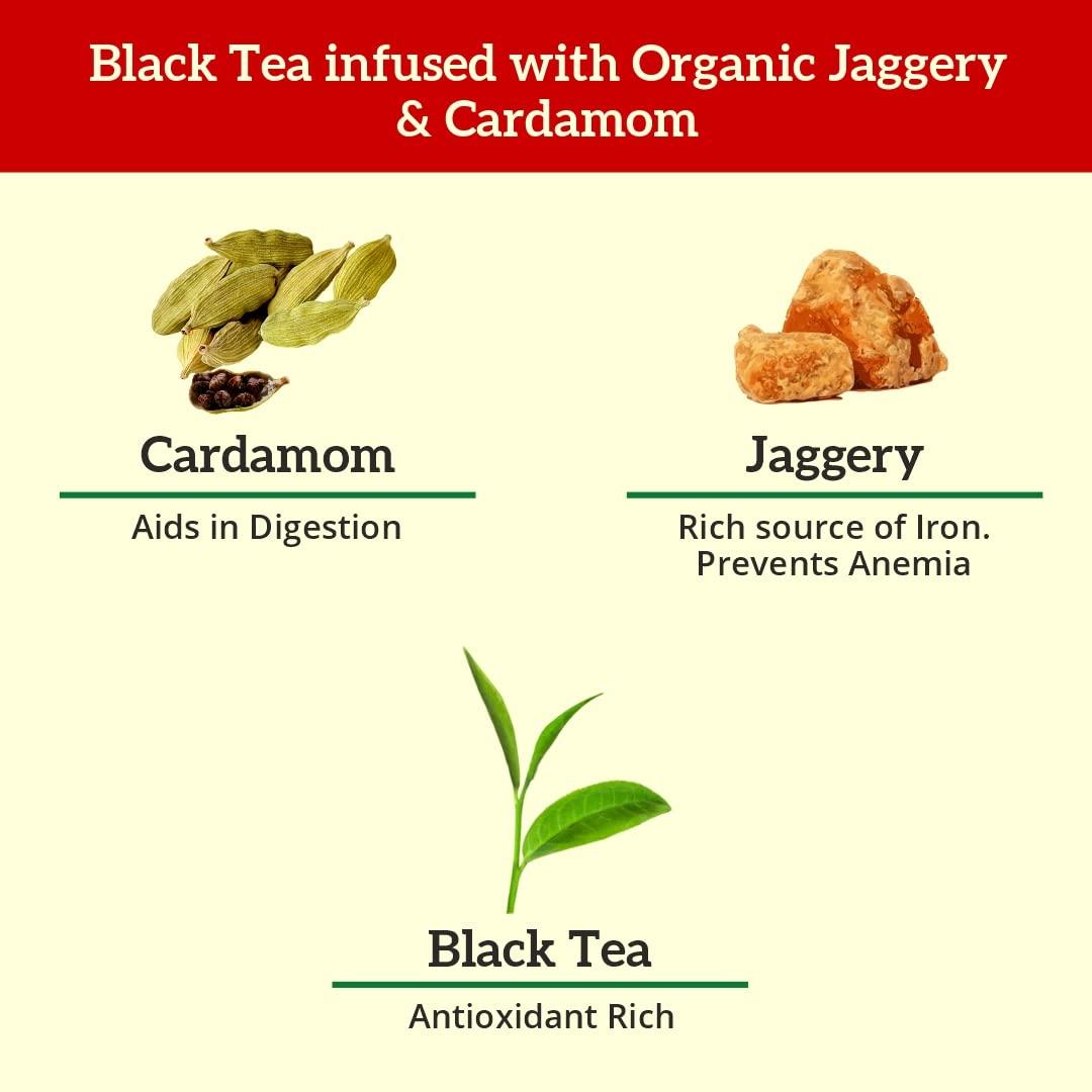 PLANTER'S CHOICE Planter\'s Choice -200 Gms Instant & Immunity Boosting Rich Cardamom Tea - Black Tea infused with Organic Jaggery Granules and fresh Cardamom - Healthy & No Acidity Tea.Just Add Hot Water for a Ready Cup!100 % Natural Ingredients - Zero Preservatives