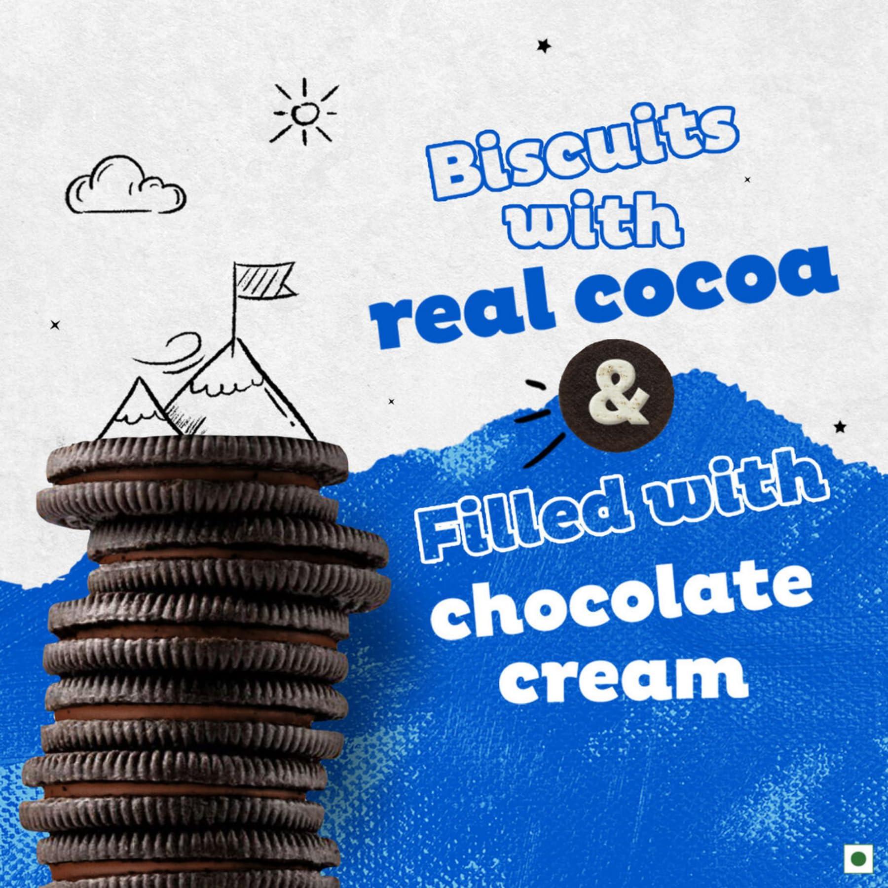 Oreo Oreo Cadbury Chocolate Flavour Cream Sandwich Biscuit, 481.25 Gram , Pack Of 2 X 481.25 Gram Jumbo Pack