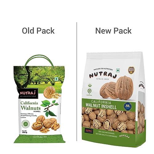 Nutraj Nutraj California Inshell Walnuts 1kg (500g X 2) | Latest Crop Inshell Walnut | Raw Akhrot | Delicious & Crunchy Walnut