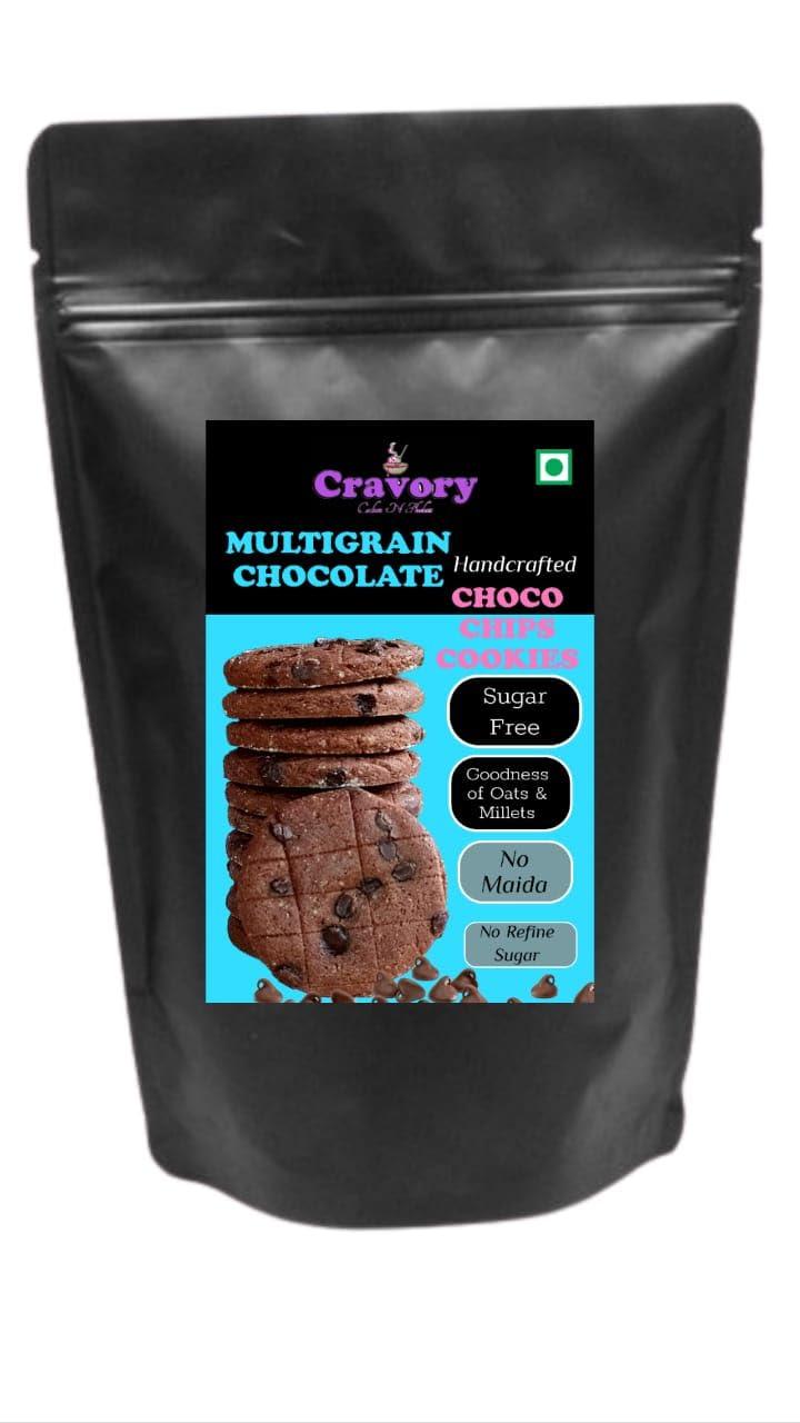 Cravory Cakes N Flakes Cravory Cakes n Flakes: Multigrain Chocolate Chip Cookies |Sugar free Cookies|Choco chip cookies|Premium Handmade cookies