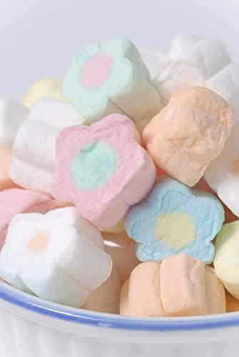 Veganic Veganic Marshmallows Pure Veg (80 Pieces) Flower Shape Strawberry Vanilla Flavour Rainbow Marshmallow Candy Soft And Tasty Candy Perfect For Kids Adults - 160gm