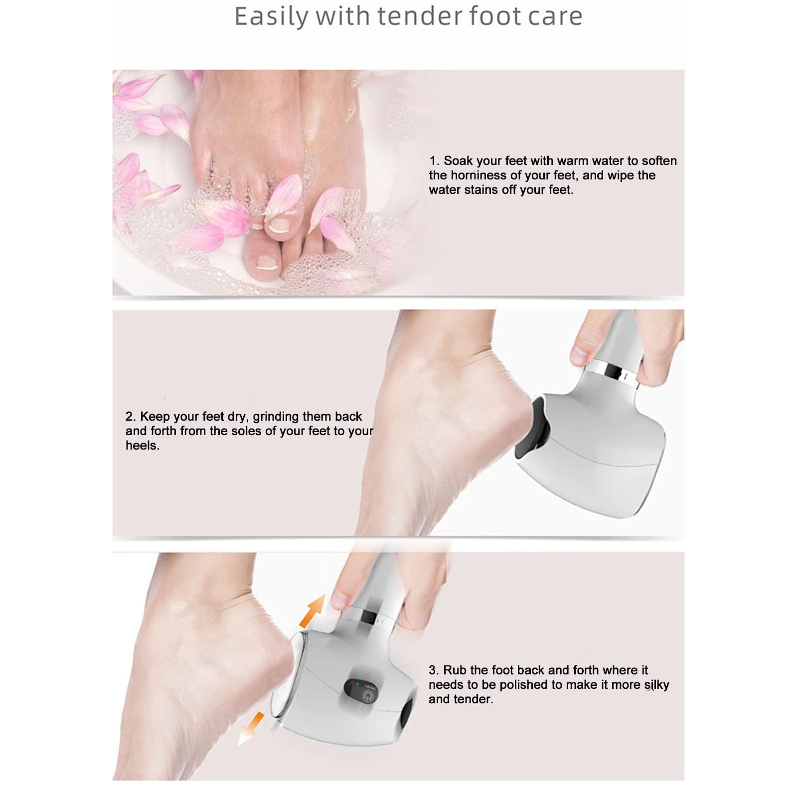JAUQ Foot File Sander, Pedicure Foot Callus Remover Double Grinding for Men for Home Use (Cream)