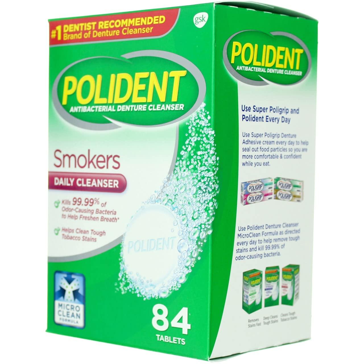 Polident Polident Smokers, Antibacterial Denture Cleanser 84 ea (Pack of 2)