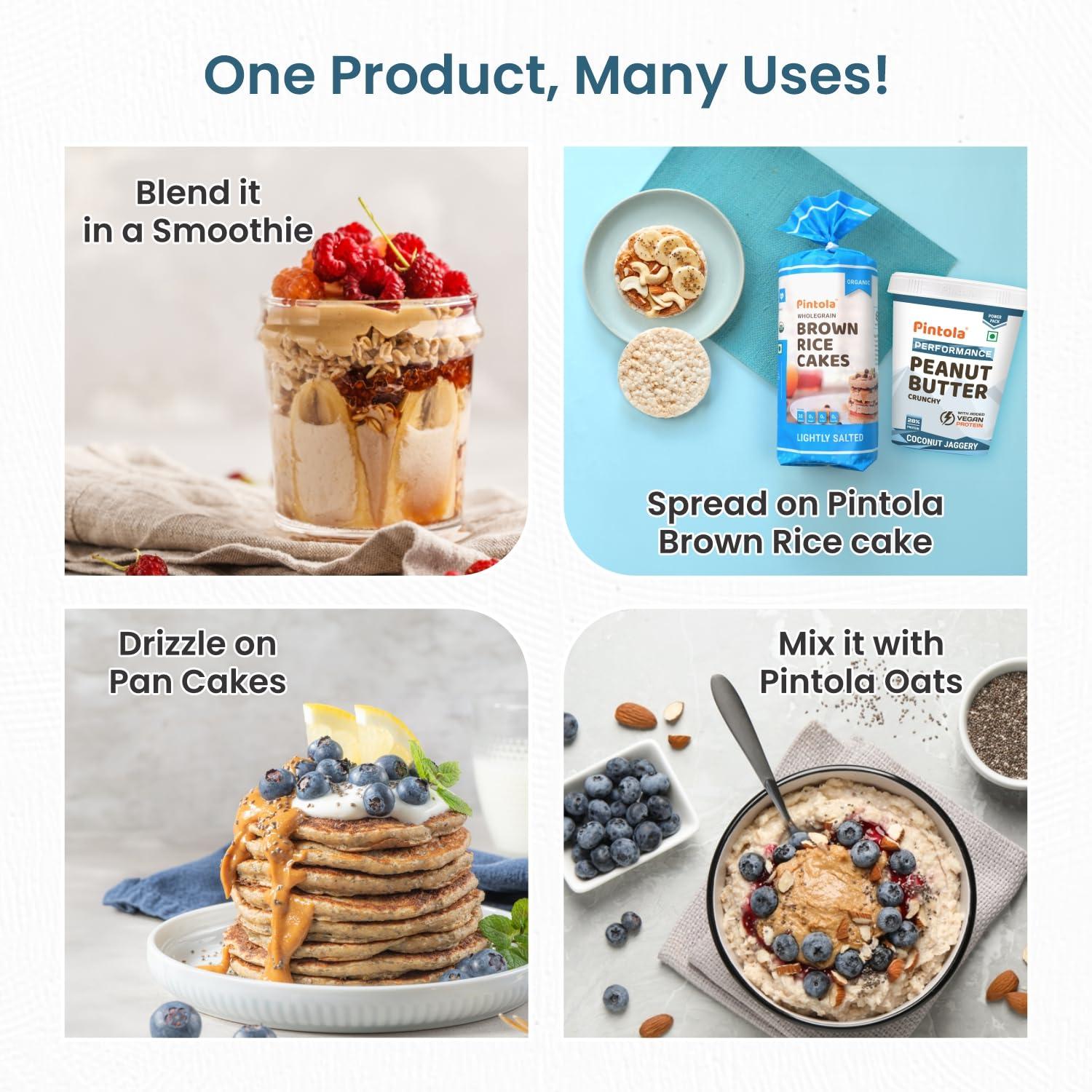 Pintola Pintola Plant Protein Peanut Butter Coconut Jaggery Creamy 1kg, 28% High Protein, 7g Fiber, Vegan Protein, Gluten Free, Zero Trans Fat, Nut Butter, Bread Snacks