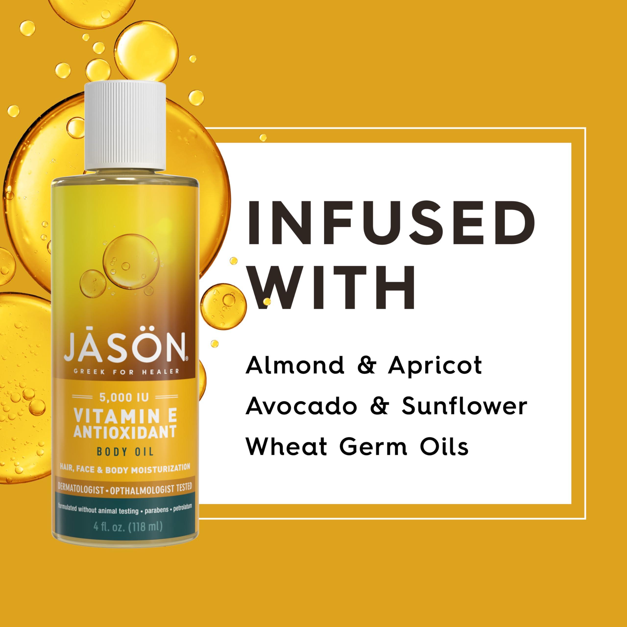JASON JASON Vitamin E 5,000 IU All Over Body Nourishment Oil, 4 Fl Oz (Packaging May Vary)