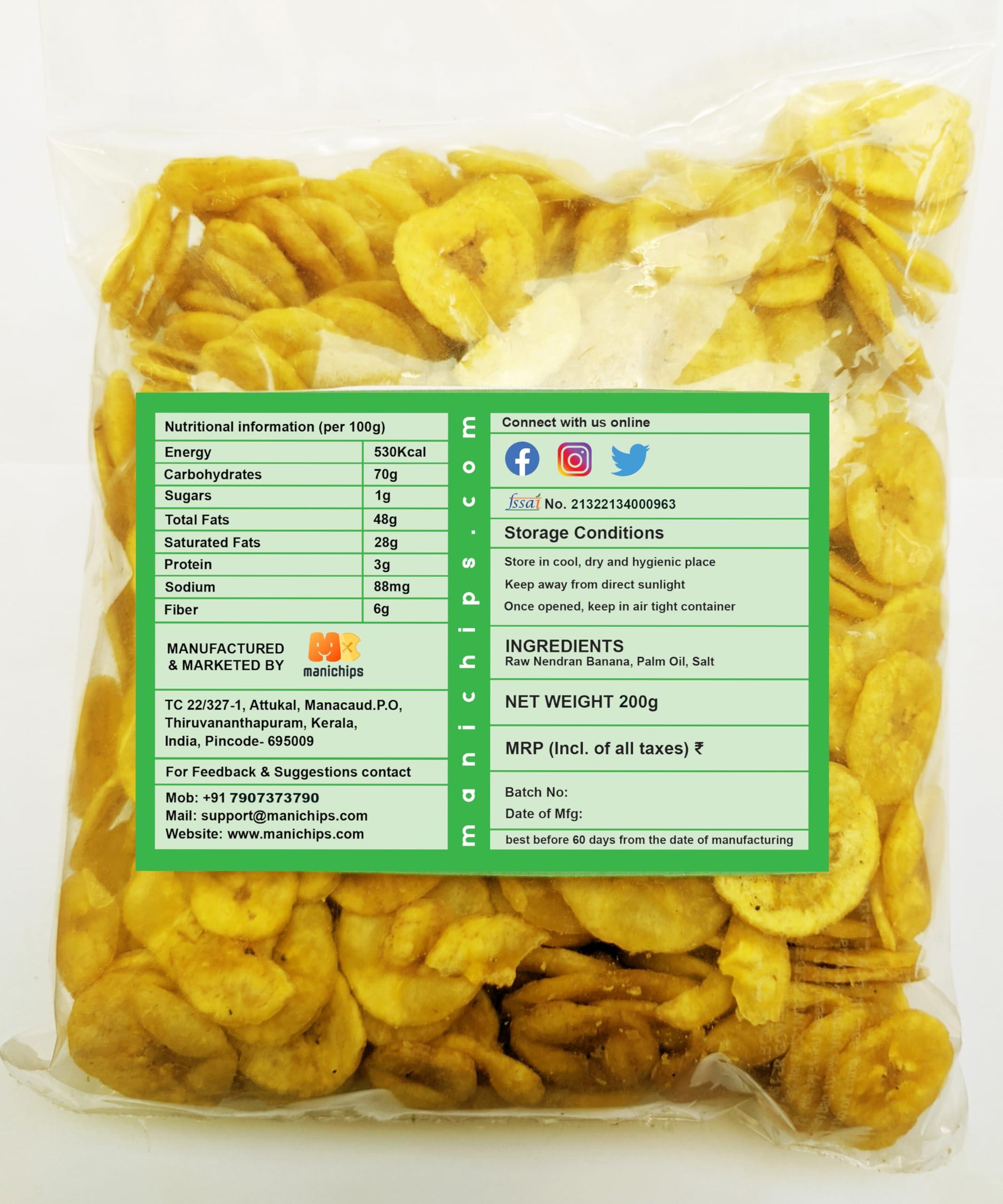 Manichips Original Kerala Banana Chips - Nendran Chips (.2Kg)