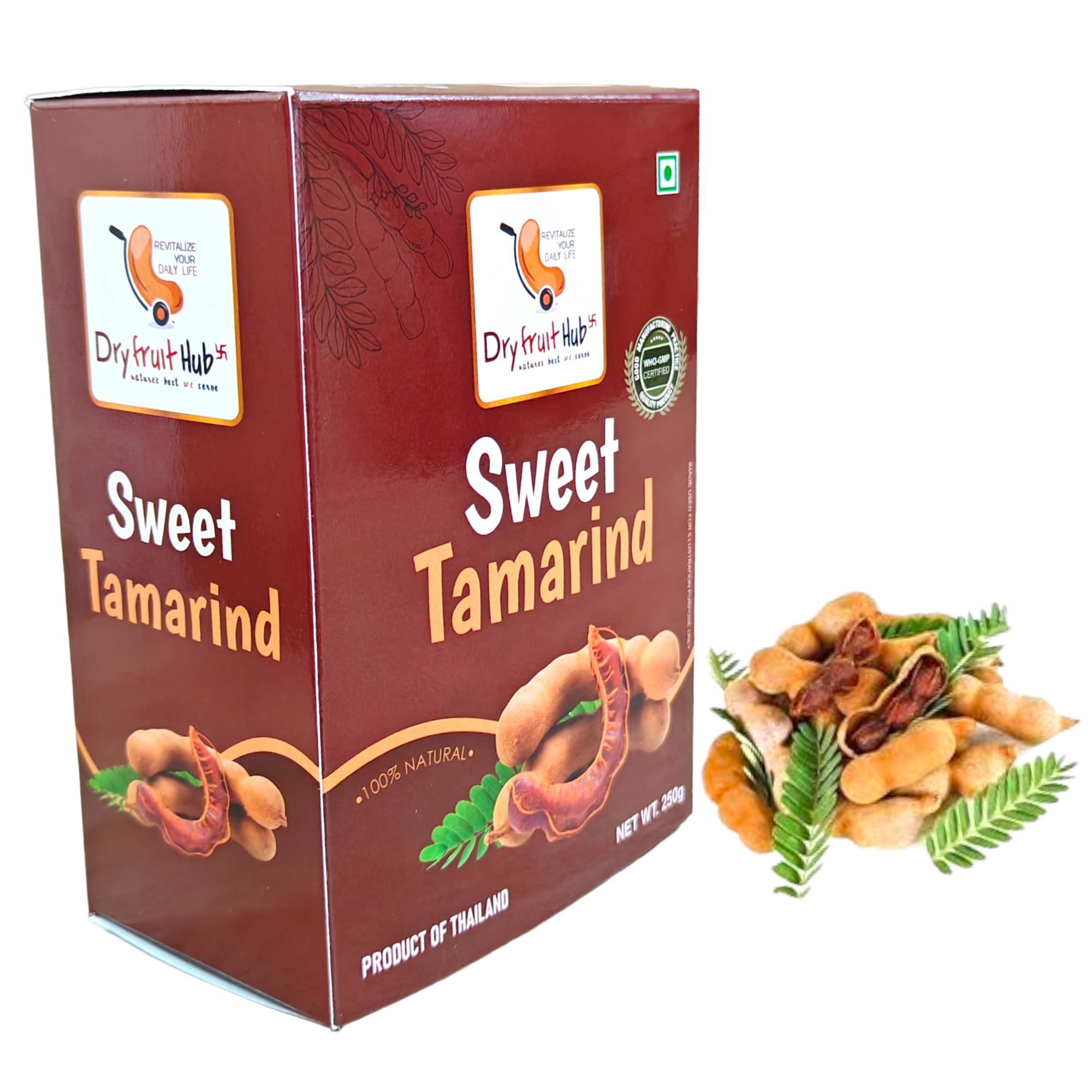 Dry Fruit Hub Dry Fruit Hub Sweet Tamarind 1Kg, Sweet Imli Thailand Sweet Tamarind, Meethi Imli,Dried Tamarind, Sweet Tamarind Pack Of 4 Each 250Gm, Tamarind