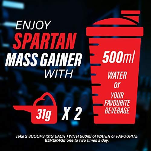 SPARTAN Spartan Nutrition Mega Mass Pro High Protein and High Calorie Mass Gainer / Weight Gainer Powder - 2.2 lbs, 1KG (Chocolate Icecream) with Vitamins and Minerals.